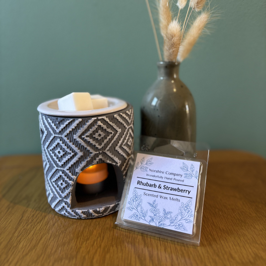Rhubarb  Strawberry wax Melts in a clam shell
