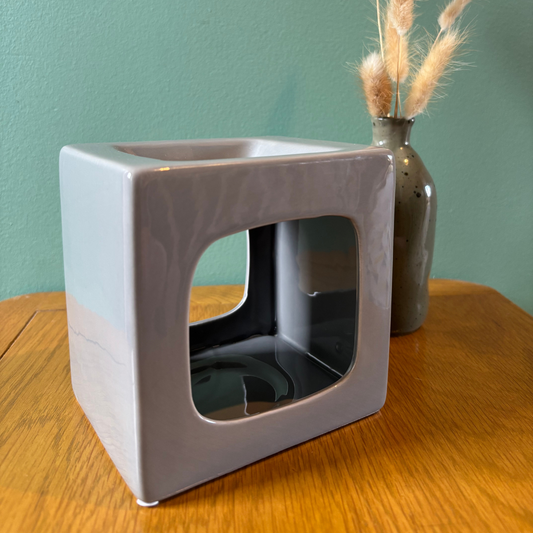 Talin Single Ceramic Wax Burner – Gloss Grey 